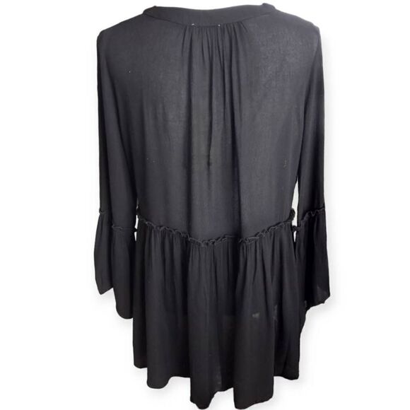 JODIFL BLACK BELL SLEEVE PEASANT TOP SZ.S NWT - Picture 5 of 9
